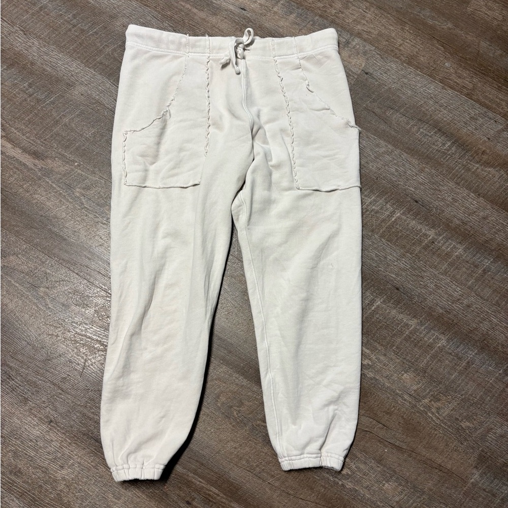 Frank & Eileen White Track Pants with Relaxed Fit